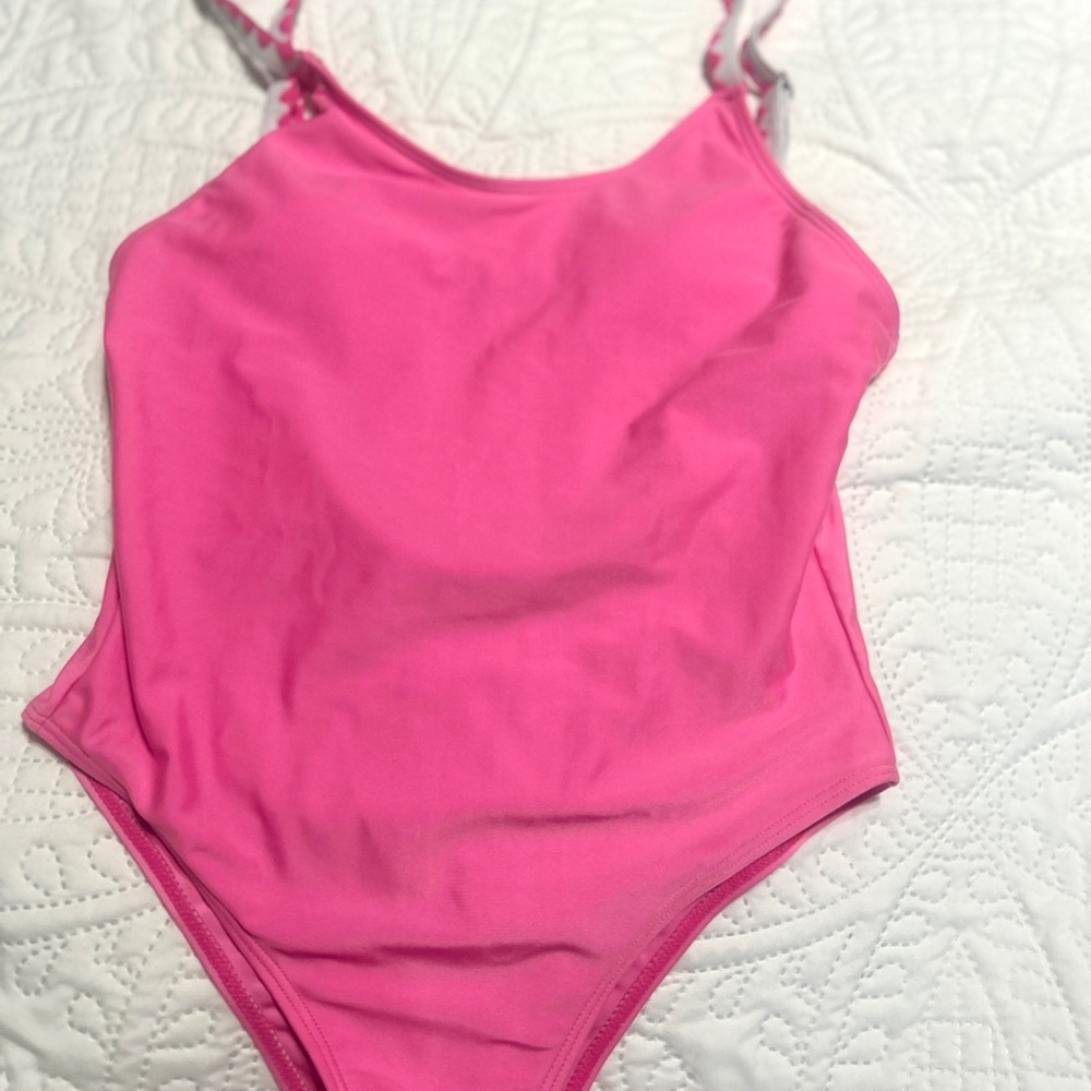 Vibrant Pink Swimsuit with Straps